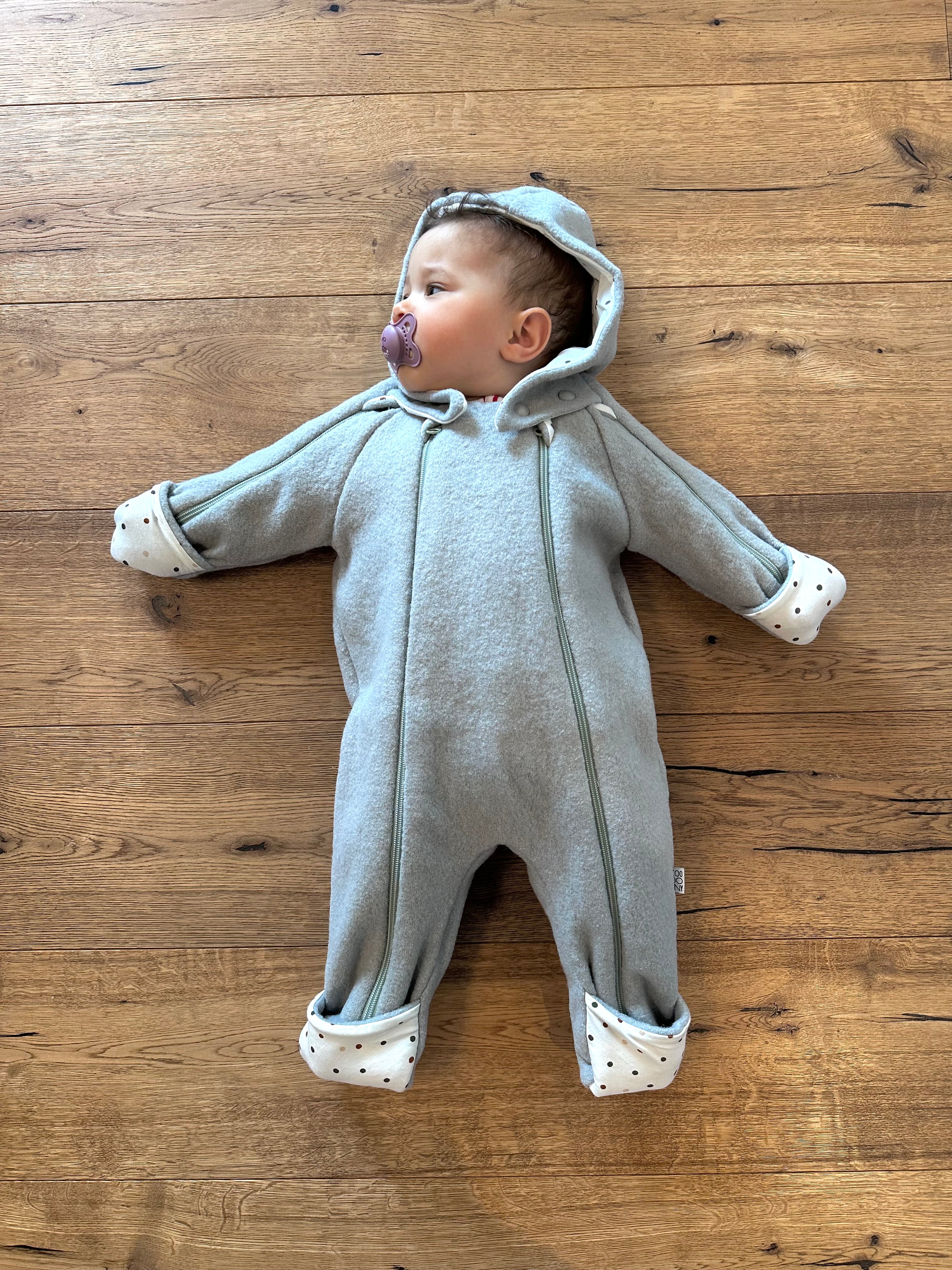 kookoobany kozipizi fully unzippable eco-friendly baby overall mint green