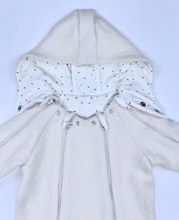 kookoobany kozipizi fully unzippable eco-friendly baby overall off white