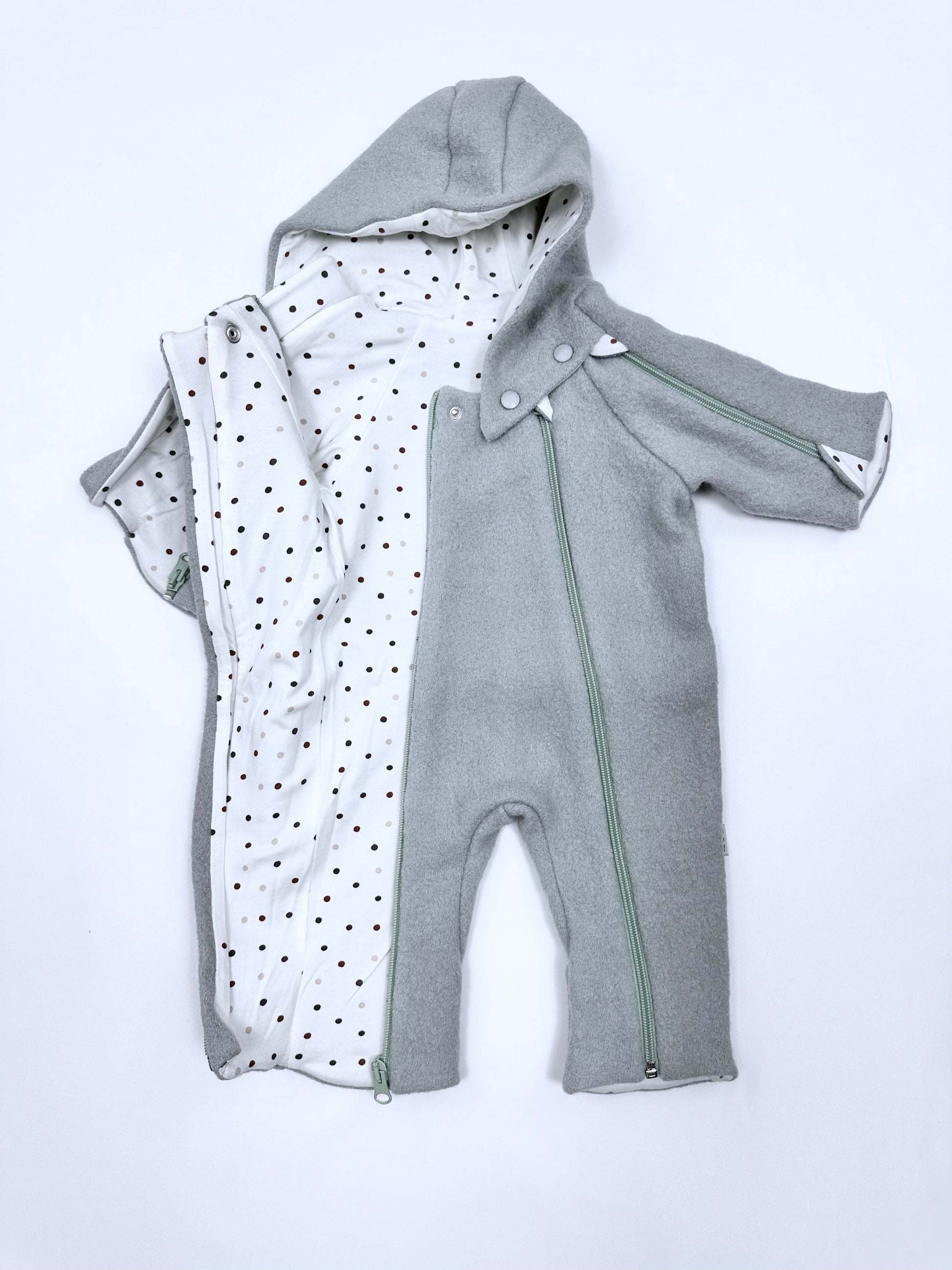 kookoobany kozipizi fully unzippable eco-friendly baby overall mint green