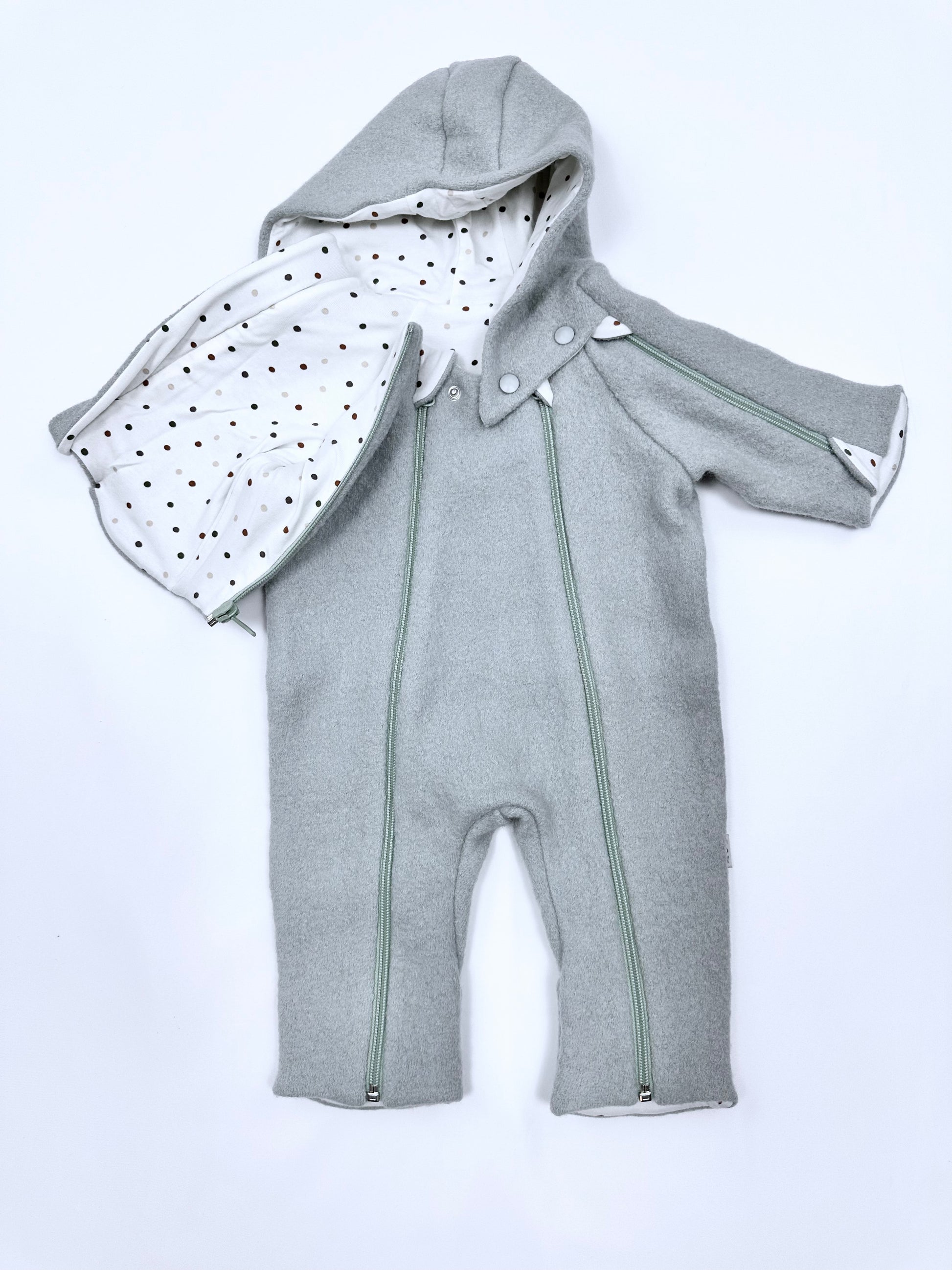 kookoobany kozipizi fully unzippable eco-friendly baby overall mint green