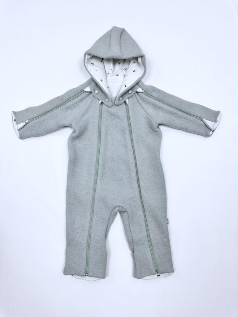 kookoobany kozipizi fully unzippable eco-friendly baby overall mint green