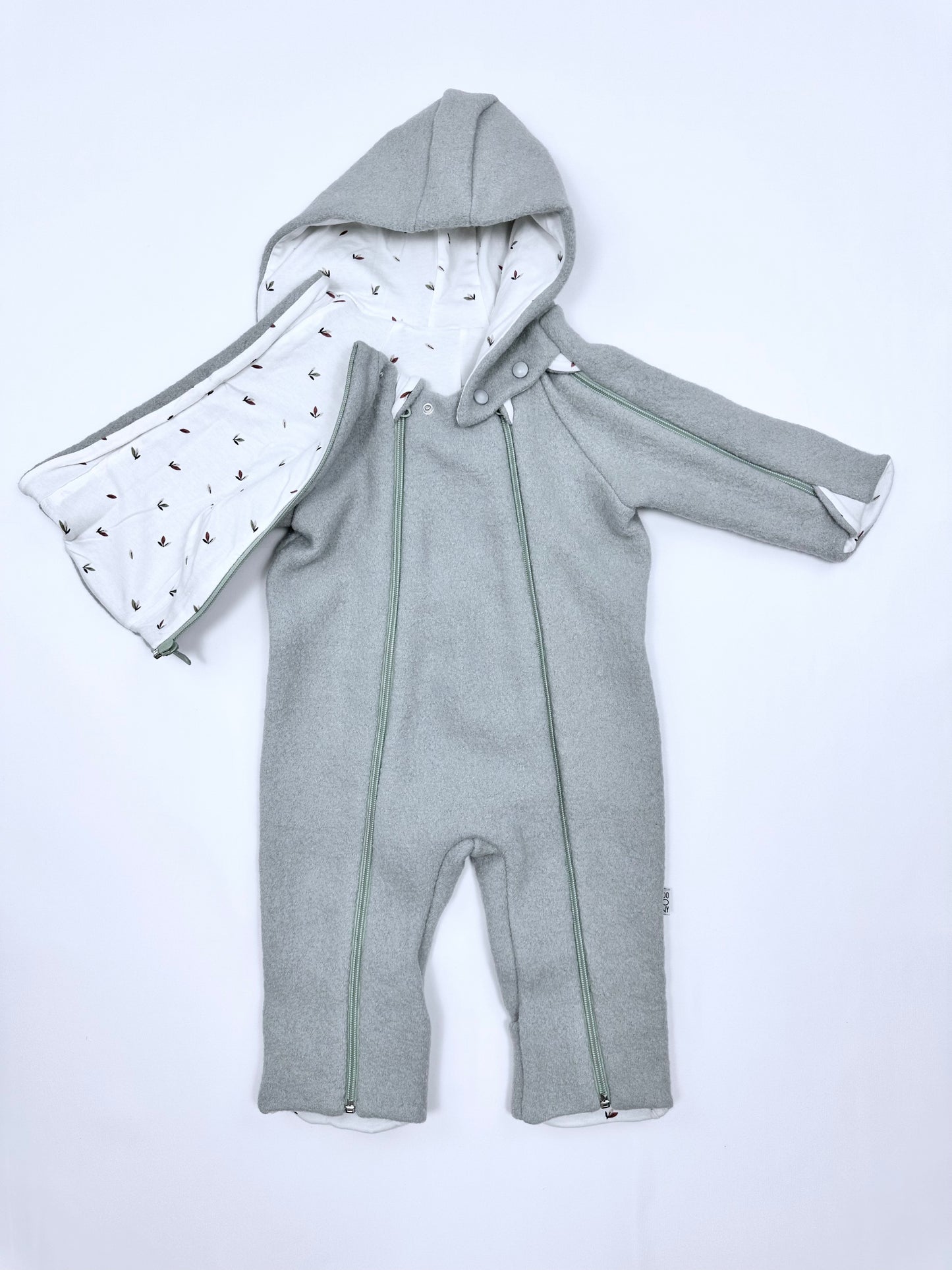 kookoobany kozipizi fully unzippable eco-friendly baby overall mint green