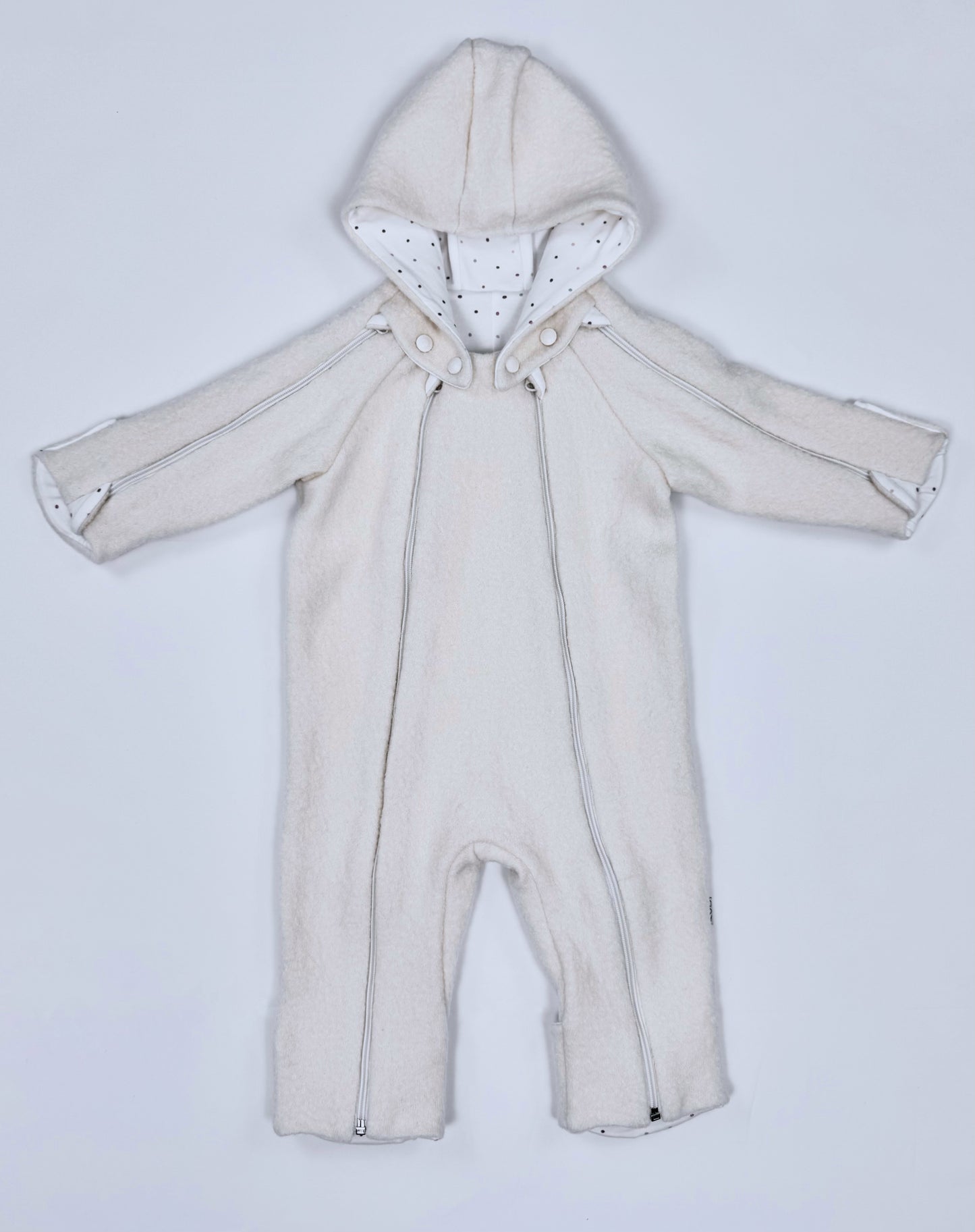 kookoobany kozipizi fully unzippable eco-friendly baby overall off white