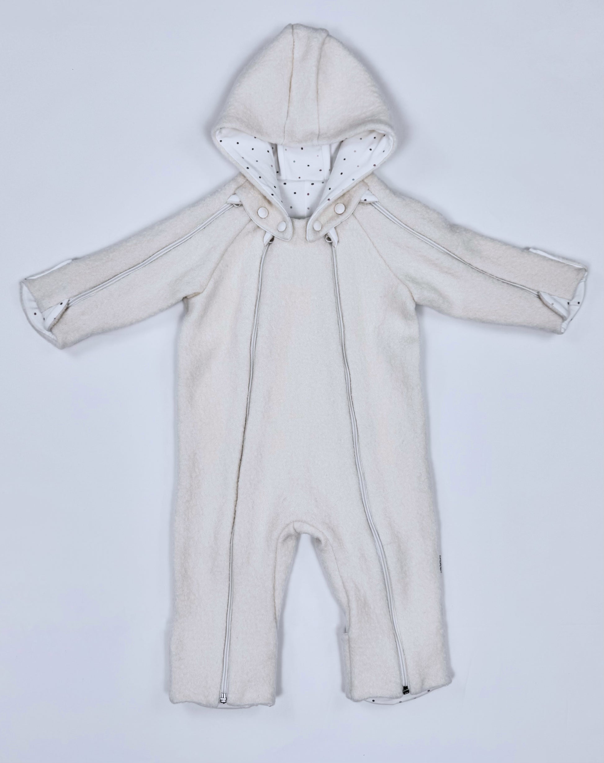 kookoobany kozipizi fully unzippable eco-friendly baby overall off white