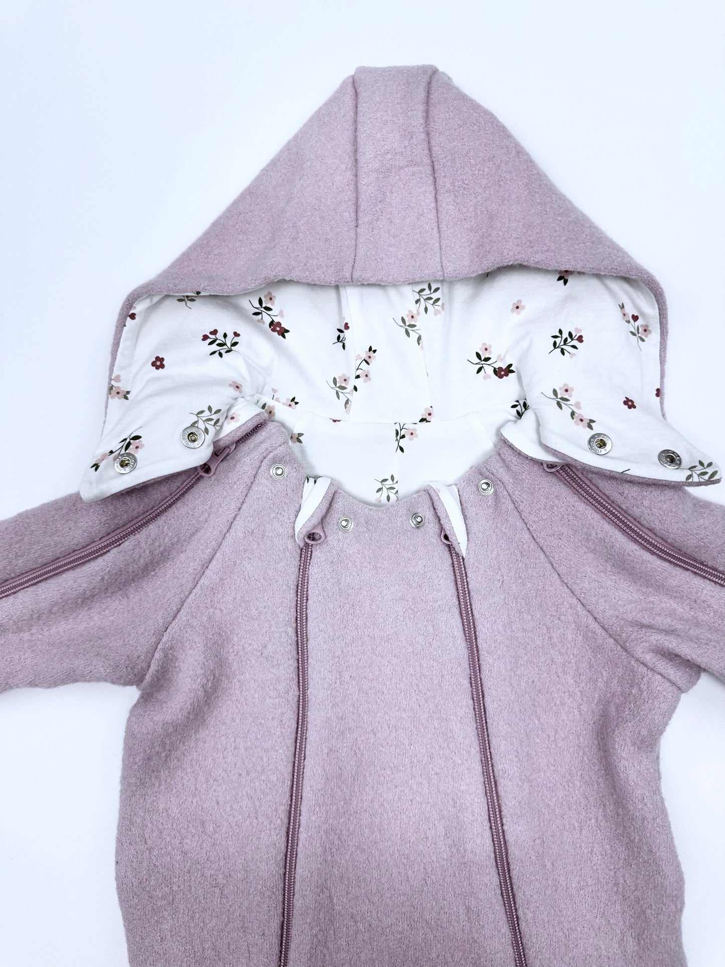 kookoobany kozipizi fully unzippable eco-friendly baby overall dusty pink