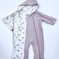 kookoobany kozipizi fully unzippable eco-friendly baby overall dusty pink