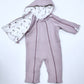 kookoobany kozipizi fully unzippable eco-friendly baby overall dusty pink